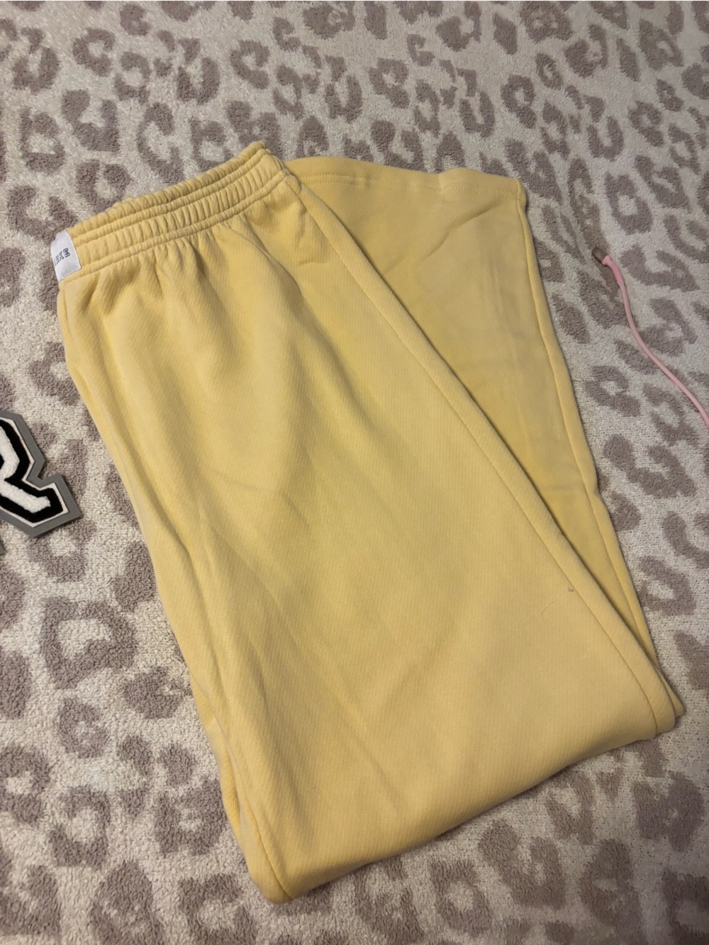 Parke buttercream yellow- birthday drop sweatpants- size M